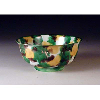 清康熙素三彩虎皮斑釉瓷碗【南京博物院】